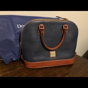 Dooney & Bourke
Pebble grain zip zip satchel 
Midnight blue color